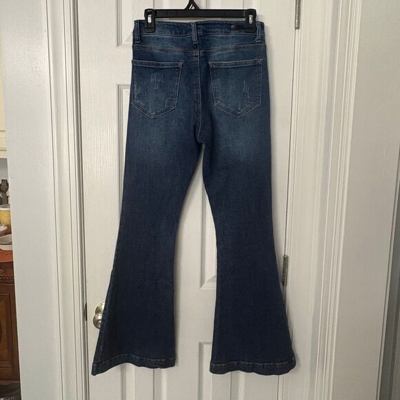 Risen High Rise Flare Jeans | Button Fly | Size 27 / 5 - Picture 3 of 9